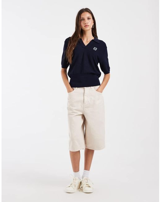 Lacoste Blue Short Sleeve Logo Knit Polo Top