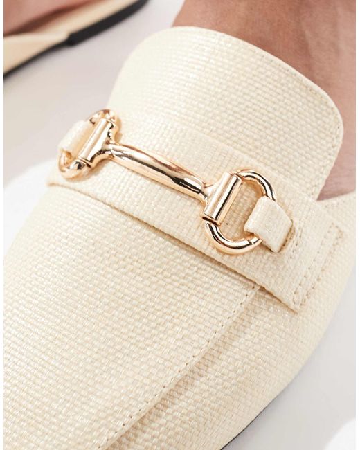 London Rebel White Buckle Loafer Mule