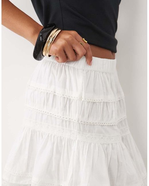 ASOS White Lace Insert Mini Skirt