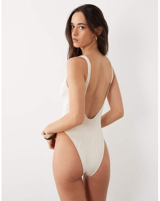 Free Society Natural Low Back Swimsuit
