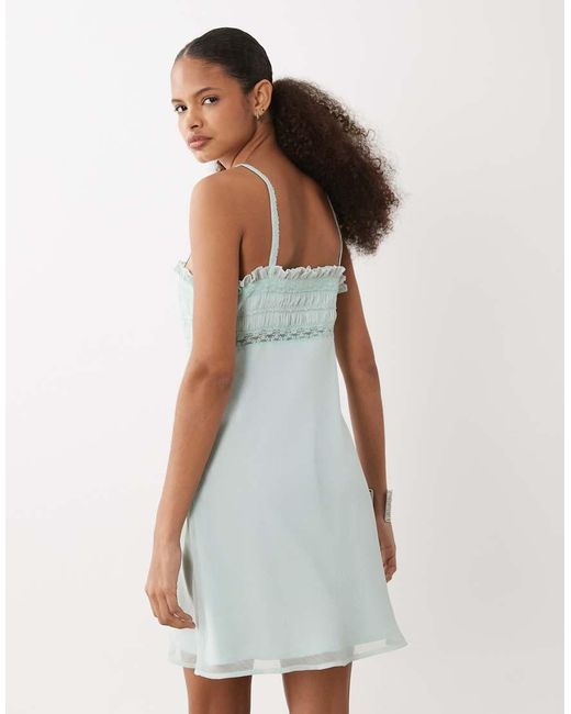 ASOS White Cami Mini Dress With Lace Trim