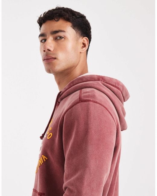 Hollister – kastiger kapuzenpullover in Red für Herren