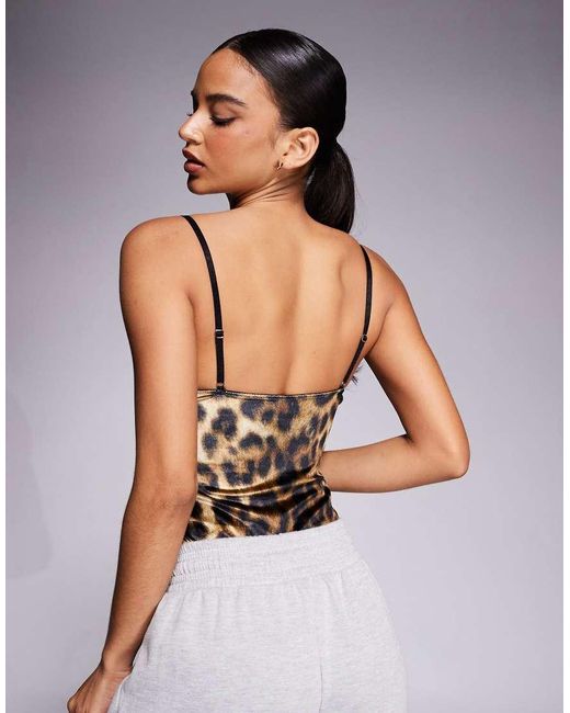 ASOS Gray Kora Leopard Velvet Soft Body