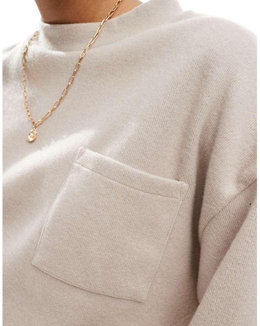 ASOS Blue Supersoft Oversized Jumper With Pocket Detail