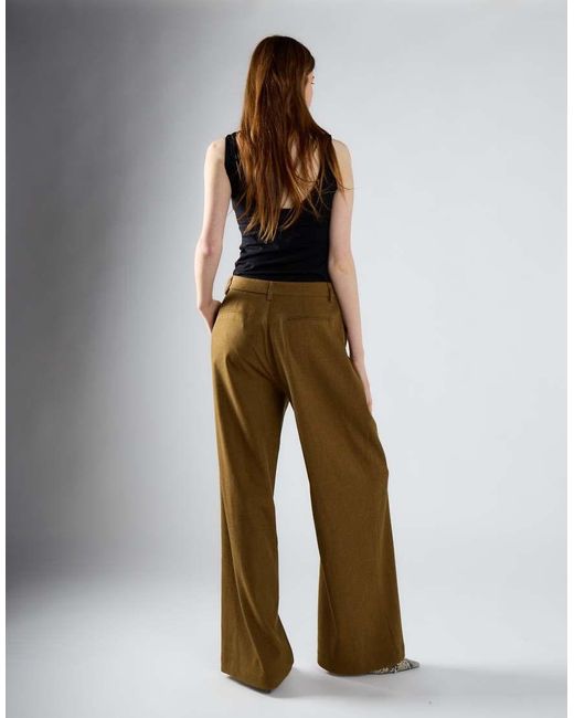 Glamorous Brown Tailored Wide-Leg Pants