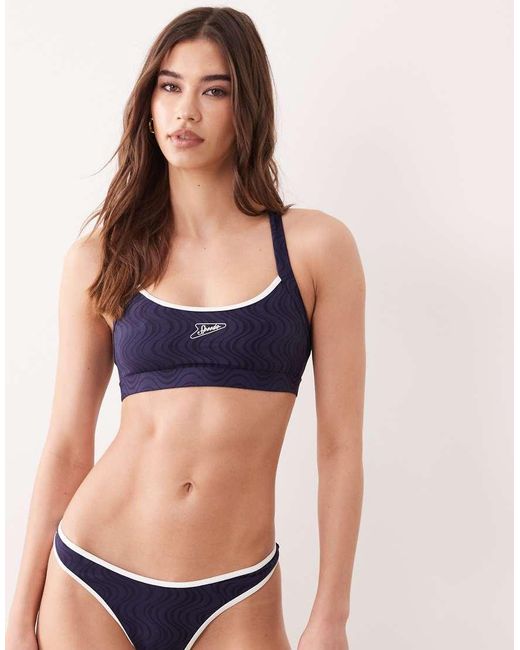 Speedo Blue Jetstream Texture Crossback Bikini Top