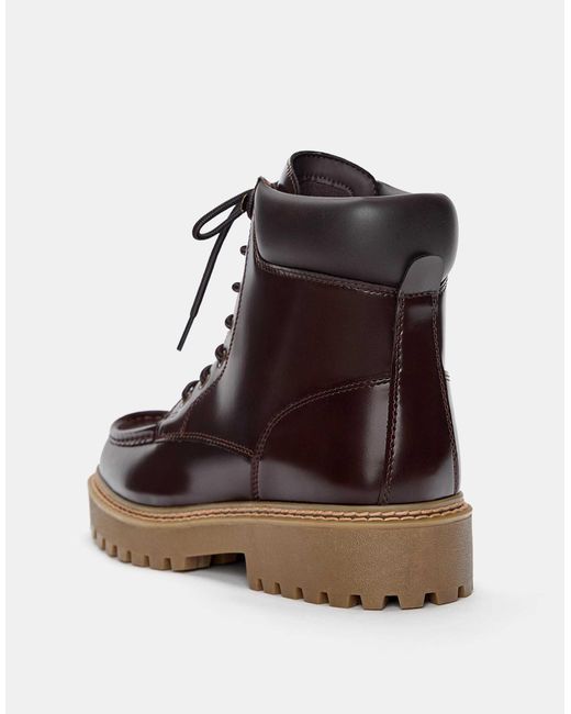 Pull&Bear – schnürstiefel in Brown für Herren