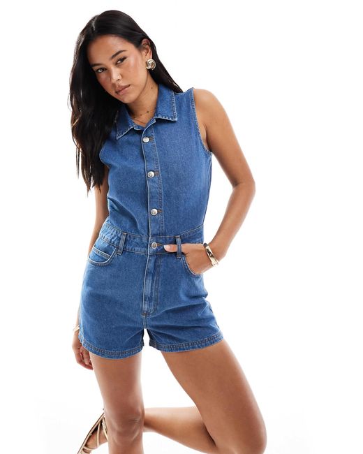 Miss Selfridge Blue – jeans-playsuit