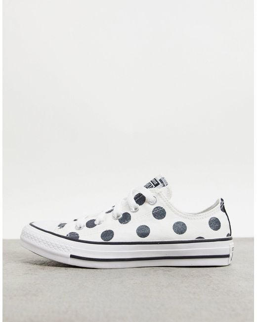 Chuck taylor ox - baskets à pois - blanc Converse en coloris Noir | Lyst