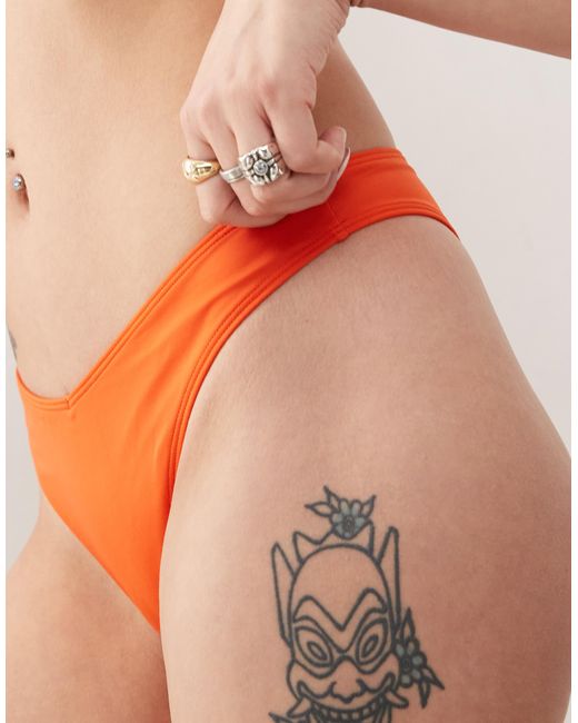 Monki Orange Mix And Match Triangle Bikini Brief