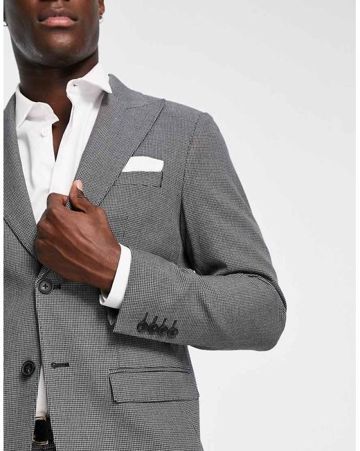 SELECTED Gray Slim Fit Suit Jacket for men