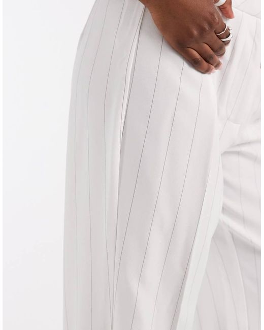 River Island White Tailored Wide Leg Trouser