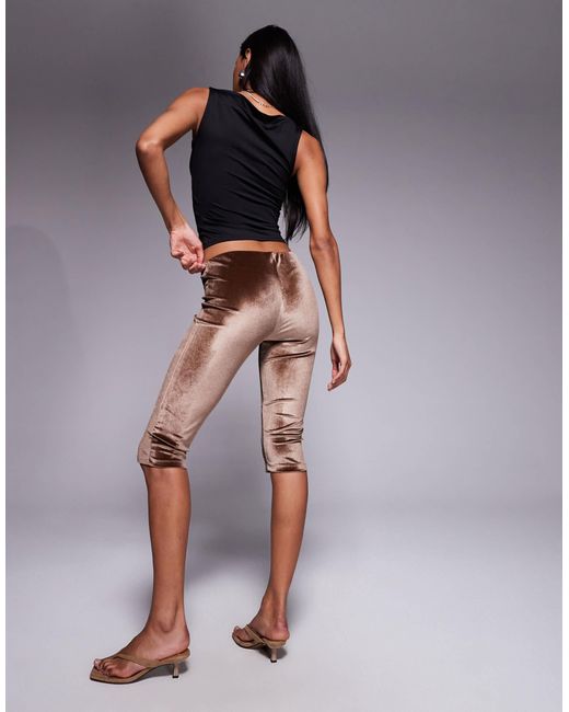 ASOS Brown Velvet Capri Pull On