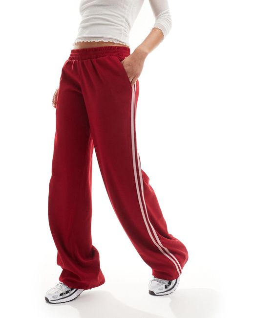Motel Red Side Stripe Tracksuit Trousers