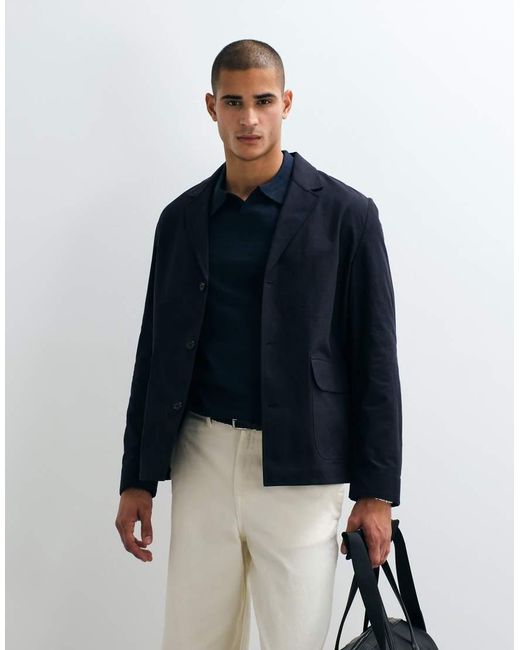 ARKET Blue Pure Cotton Blazer for men