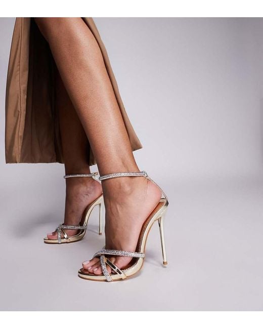 SIMMI Brown Simmi London Solar Wide Fit Embellished Heeled Sandals