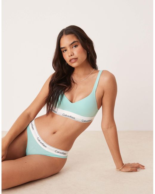 Calvin Klein Blue Modern Cotton Lift Bralette