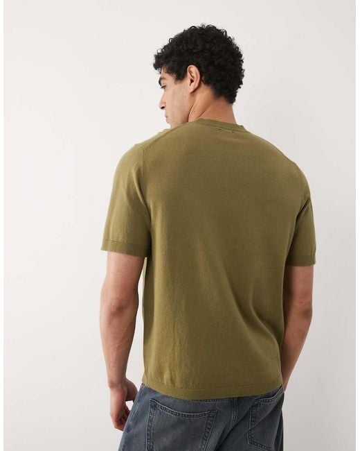 ASOS Green Essential Relaxed Fine-knit Crew-neck T-shirt for men