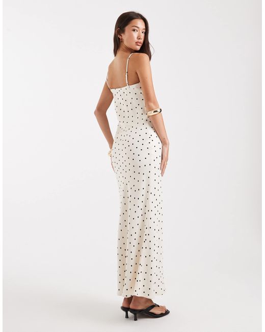 Miss Selfridge White Satin And Lace Midi Dress