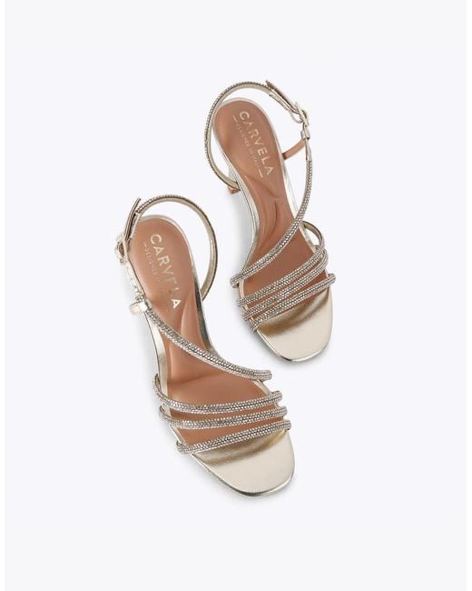 Carvela Kurt Geiger White Paparazza Jewel Heel Heeled Sandals