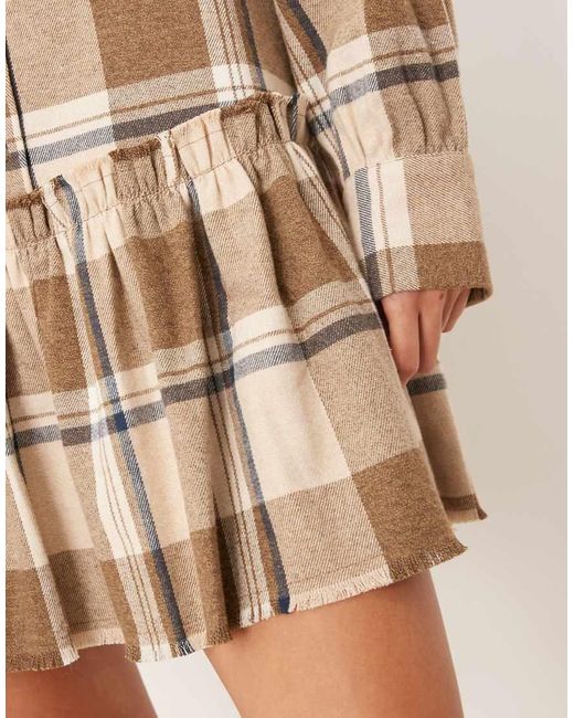 ASOS Natural Mini Shirt Dress With Dropped Waist
