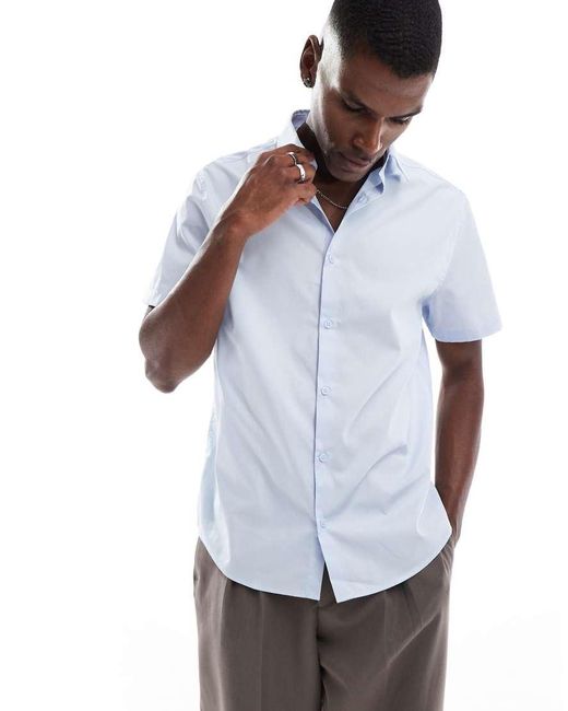 Camicia Elegante Regular di ASOS in White da Uomo