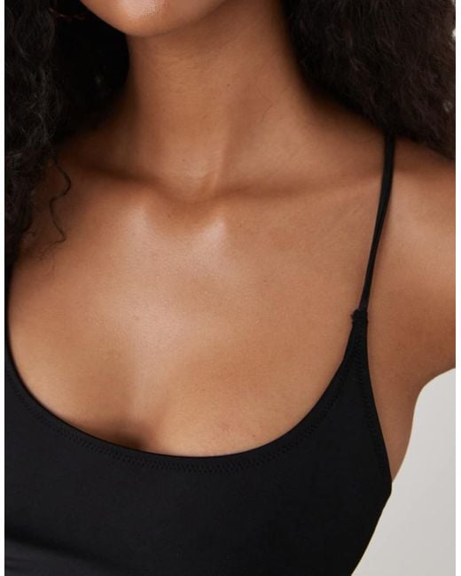 Weekday Black Crossover Low Back Swimsuit