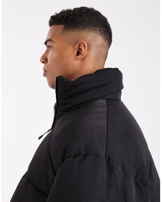 ASOS Black Oversized Puffer Jacket for men