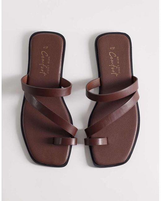 New Look Brown Toe Loop Sandal