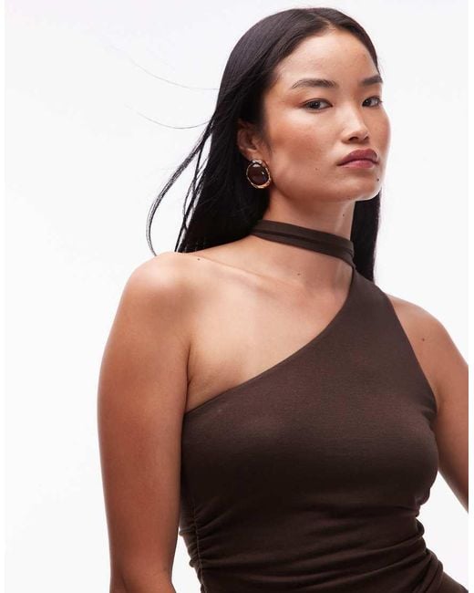 Mango Black Neck Detail Asymmetric Top