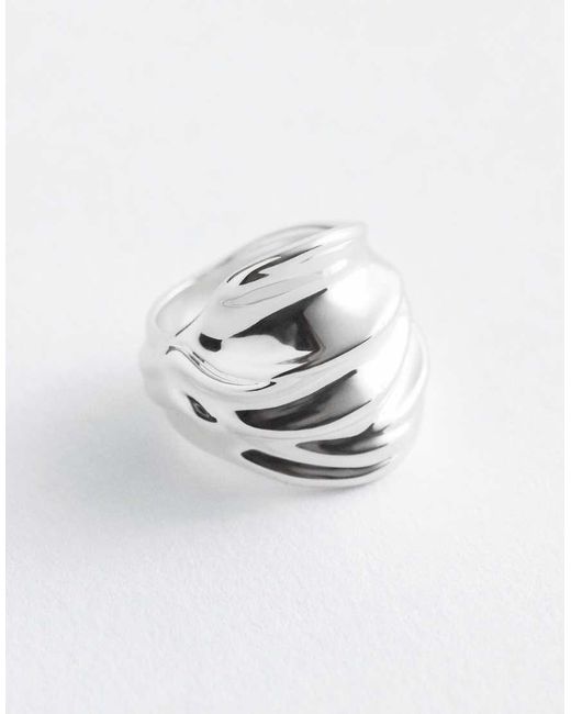 & Other Stories White Large Curved Ring