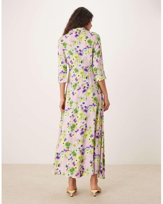 Y.A.S Natural – maxi-hemdblusenkleid
