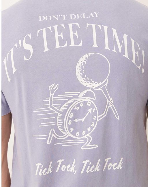 Abercrombie & Fitch Purple Motif Back Print Classic T-shirt for men