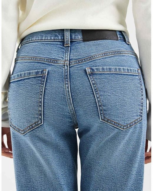 ASOS Blue Asos Design Petite Slim Fit Mom Jeans