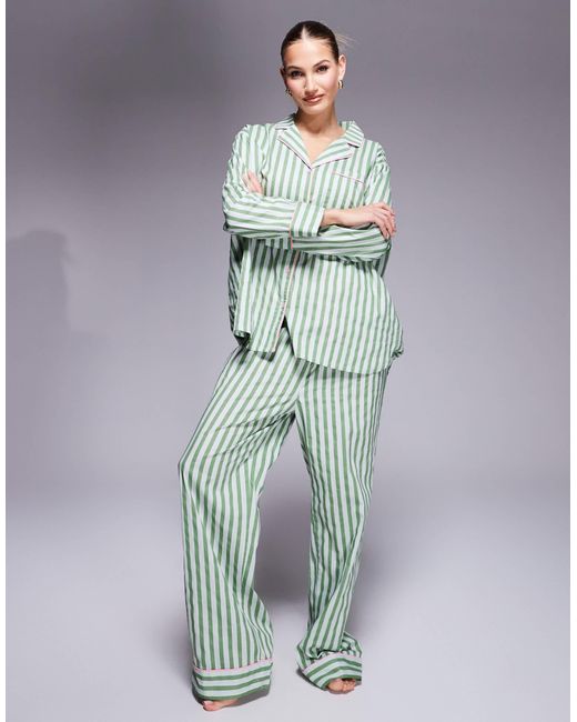 ASOS Blue – oversize-pyjama aus webstoff