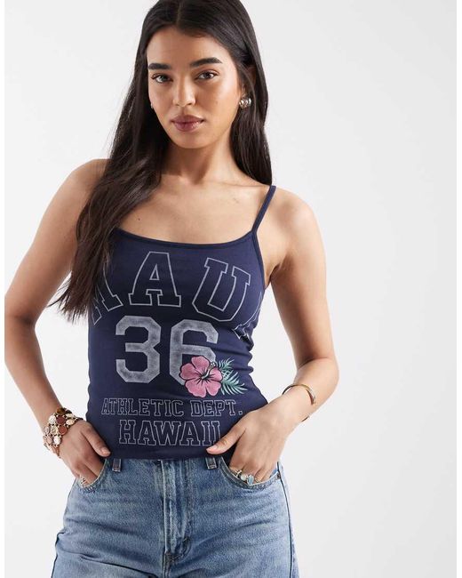 Hollister Blue Reversible Graphic Cami