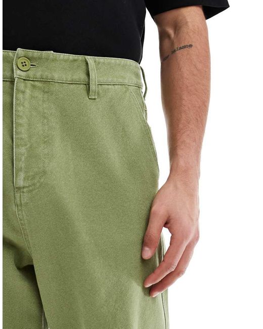 ASOS Baggy Broek Met Achterzakdetail in het Green voor heren