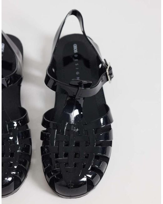 ASOS Black Medley Jelly Fisherman Flats