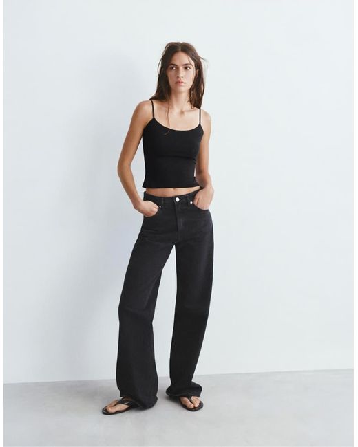 Pull&Bear Black Adjustable Thin Strap Top