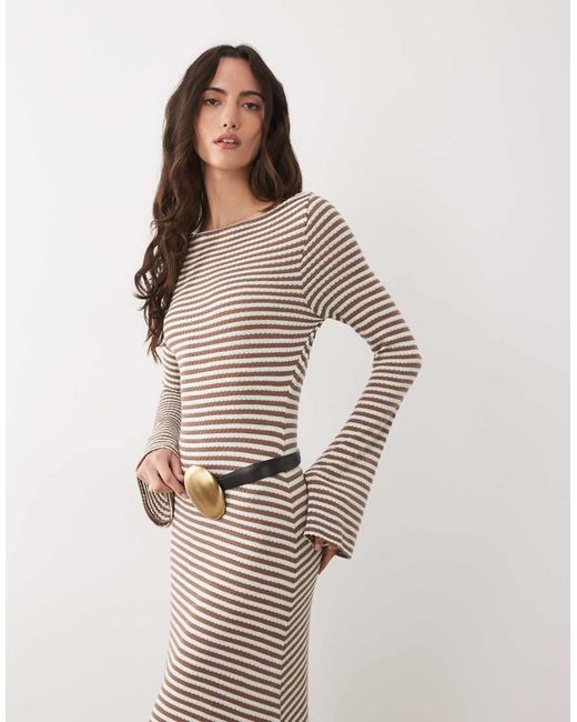 ASOS Natural Long Angel Sleeve Maxi Dress