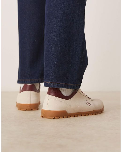 Calvin Klein – niedrige laufsneaker aus wildleder in Blue für Herren