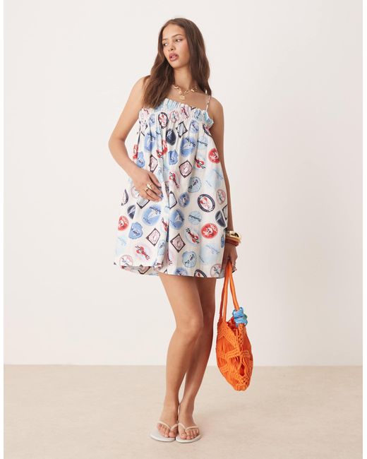 Miss Selfridge White Cotton Smock Mini Dress
