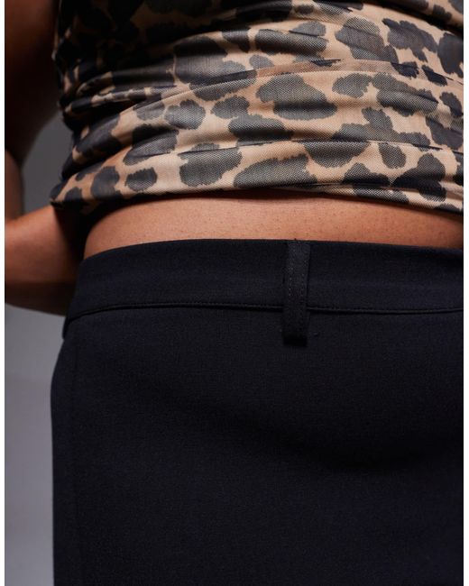 ASOS Black Asos Design Curve Premium Ponte Flare Trouser With Tailored Waistband