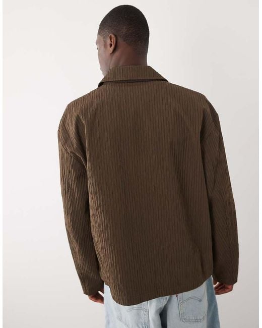 ASOS White Textured Harrington Jacket for men