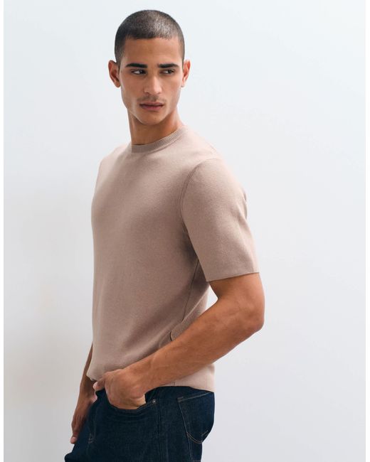 ASOS – fein geripptes basic in Natural für Herren