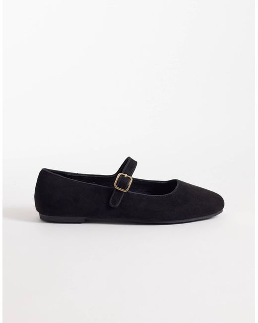 New Look Faux Suede Mary Jane in Black | Lyst Australia