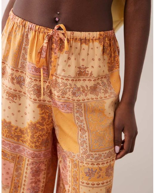 Wednesday's Girl Brown Wednesdays Girl Tie Detail Wide Leg Trouser