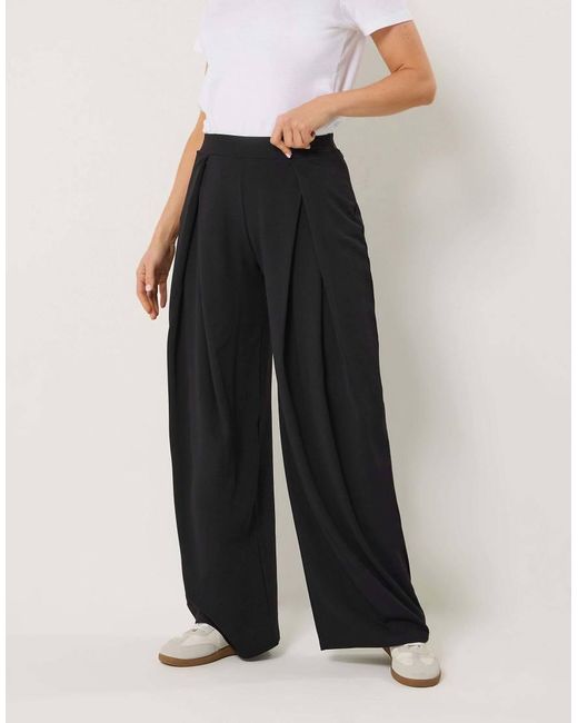 Long Tall Sally White Pleat Front Wide Leg Trousers