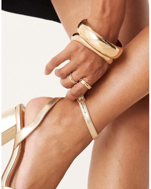 ASOS Black Wide Fit Hotel Barely There Block Heeled Sandals