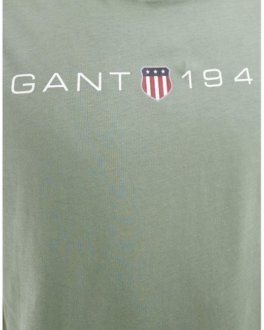 Gant Green Shield Logo Embroid T-shirt for men